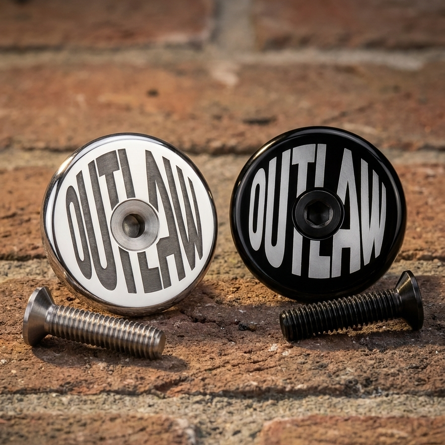 stem cap (black and chrome)