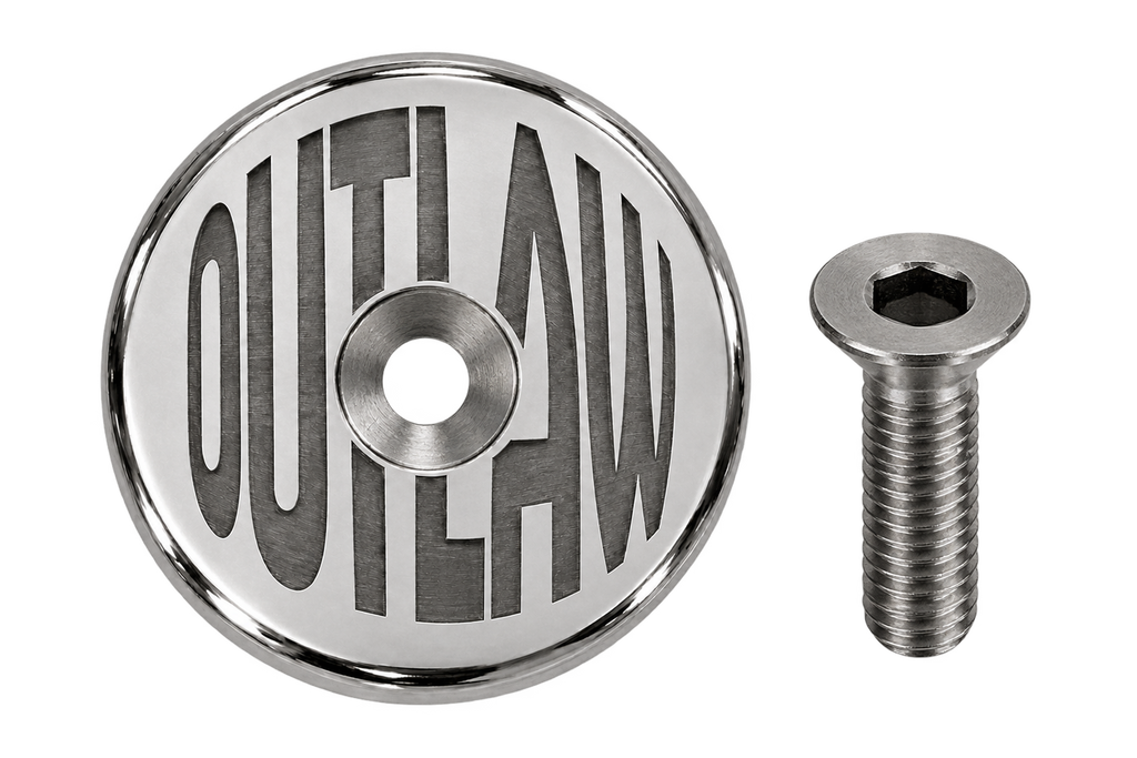stem cap (black and chrome)