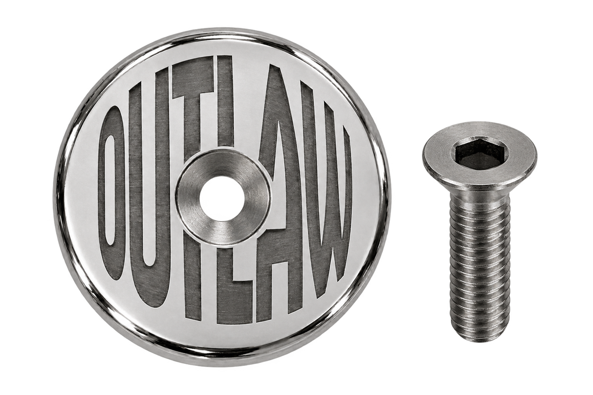 stem cap (black and chrome)